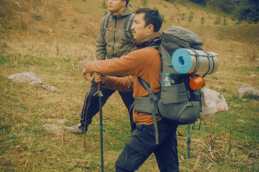 A man with hiking gear